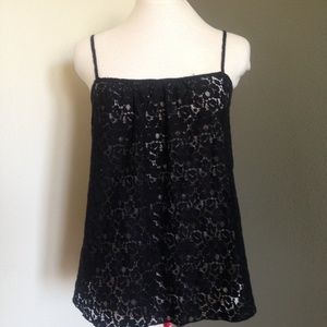 Black Lace Layering Top